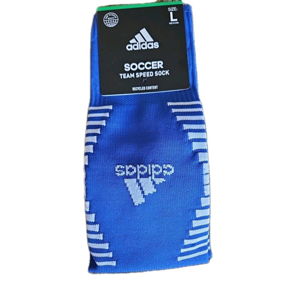Adidas Soccer Socks Team Speed Blue SZ Large Size M 9-13, W 10-12